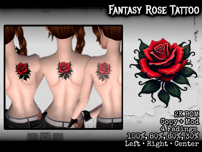 Fantasy Rose Tattoo