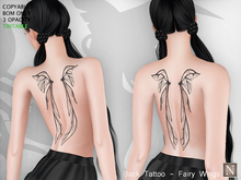 [Nerium] Back Tattoo - Fairy Wings (tintable)