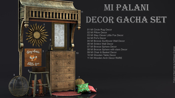 11 MI Wooden Arch Decor RARE