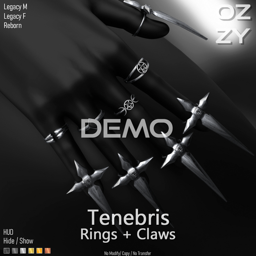 OZZY DEMO - Tenebris Rings + Claws - FATPACK
