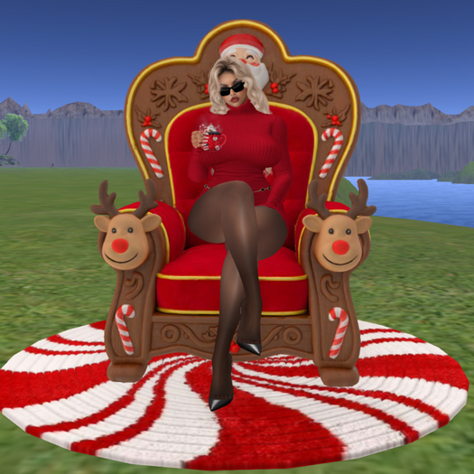 Red Rudolph Santa Throne With Male & Female Poses BOXED (add)