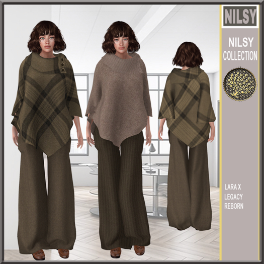 CAPE&LOOSE WOOL PANTS,2OPTIONS