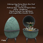 Faberge Egg Fairy Music Box Teal1