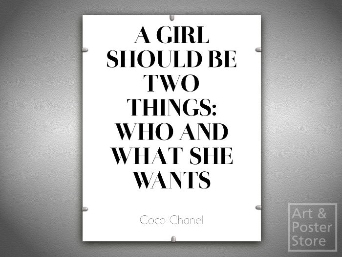 Coco Chanel Quote | A Girl Should Be Two Things | Mesh Clip Frame