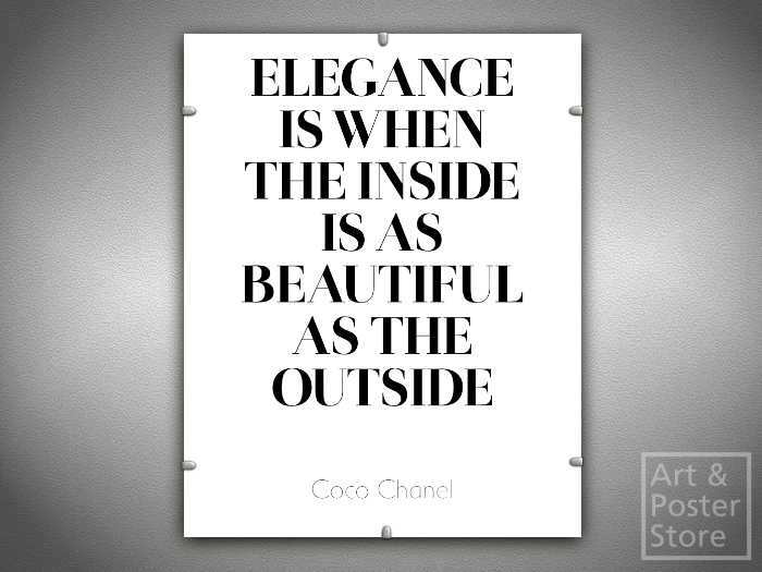 Coco Chanel Quote | Elegance | Mesh Clip Frame 