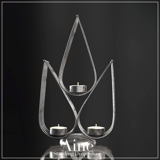 Aine - Standing Drop Candle Silver (ADD)