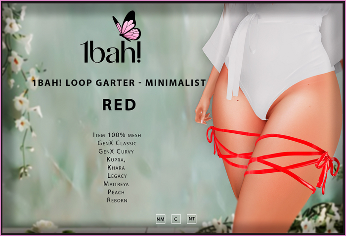 1Bah! Loop Garter - MINIMALIST - RED