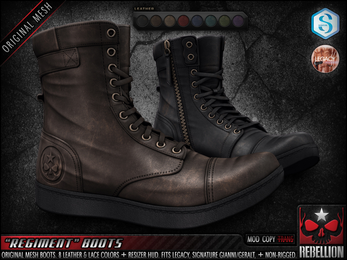 = REBELLION = "REGIMENT" BOOTS - DEMO