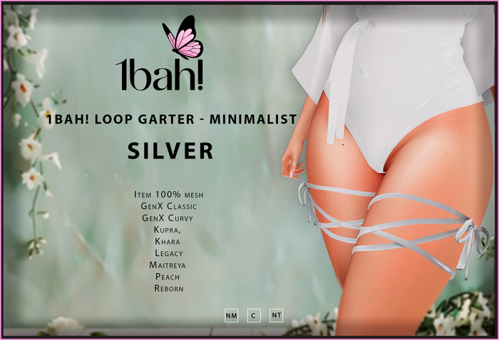 1Bah! Loop Garter - MINIMALIST - SILVER