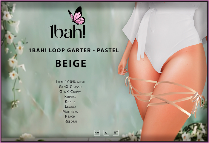 1Bah! Loop Garter - PASTEL - BEIGE