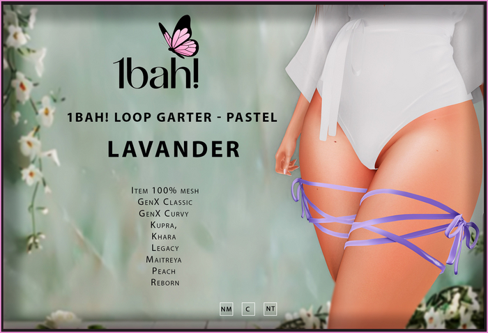 1Bah! Loop Garter - PASTEL - LAVANDER