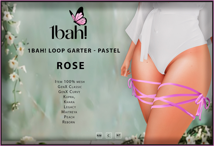 1Bah! Loop Garter - PASTEL - ROSE