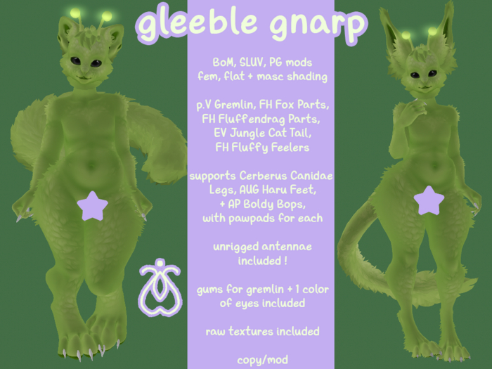 mothly. gleeble gnarp - green