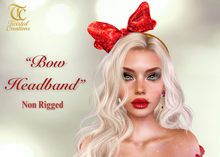 TC - Glitter Red Bow HeadBand