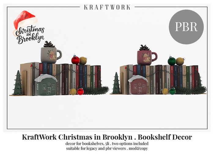 KraftWork Christmas in Brooklyn Bookshelf Decor (Add Me)
