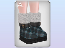 A.MIRROR - Santa Klaus Boots DARK BLUE STRIPED