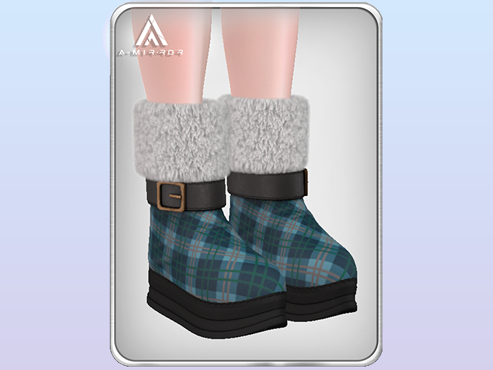 A.MIRROR - Santa Klaus Boots BLUE STRIPED