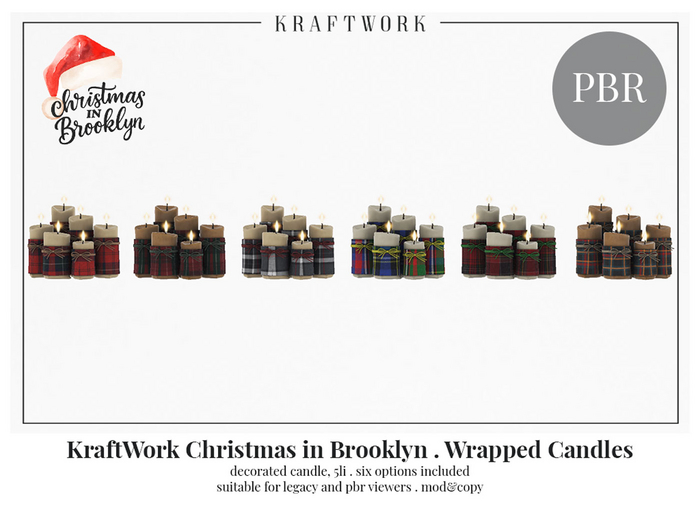 KraftWork Christmas in Brooklyn Wrapped Candles (Add Me)