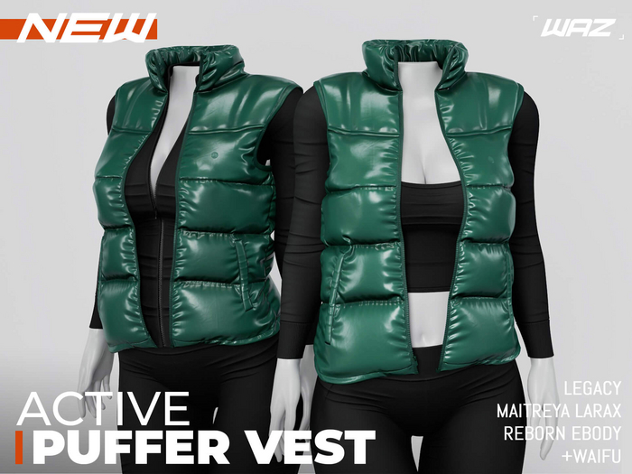 WAZ - Active Puffer Vest Jacket (Spruce)