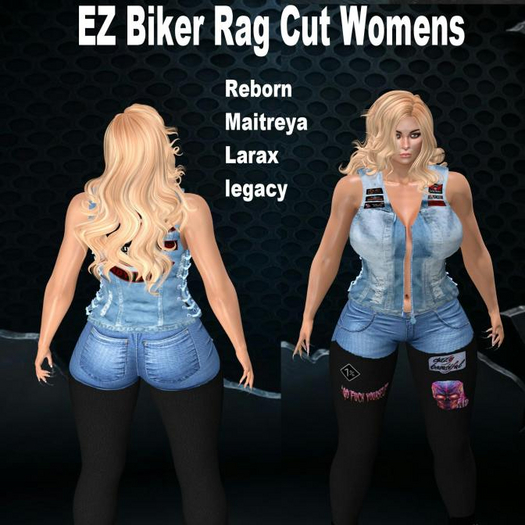 EZ Biker Rag Cut Womens