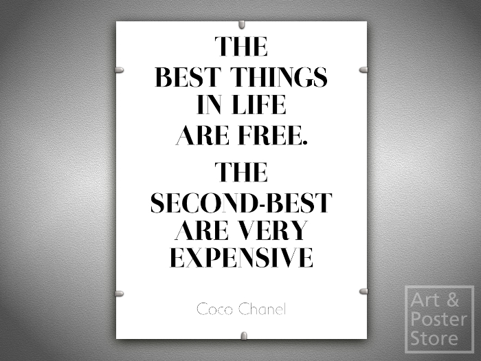  Coco Chanel Quote | The Best Things In Life | Mesh Clip Frame 