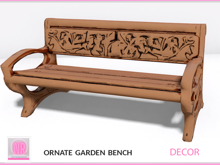 ORNATE GARDEN BENCH – Rustic Carved Wood Decor