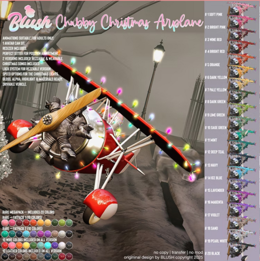 BLUSH - Chubby Christmas Airplane - #4 Bright Red