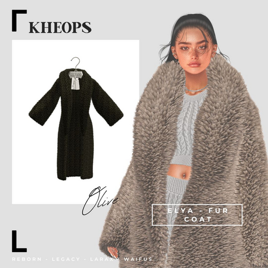 Kheops  /\ - ELYA - FUR COAT  - Olive