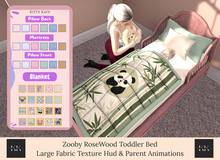 {KK} Zooby Bed ~ ROSE WOOD Single Bed with large fabric hud for Pillows and Blankets