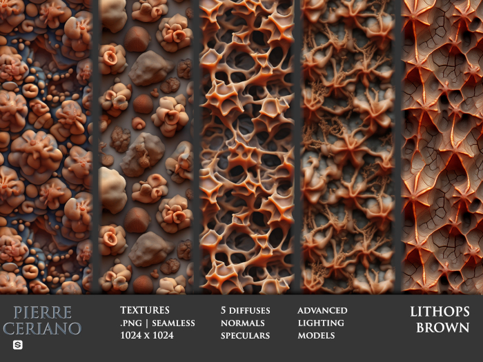 Lithops Brown - 5 FULL PERM Textures