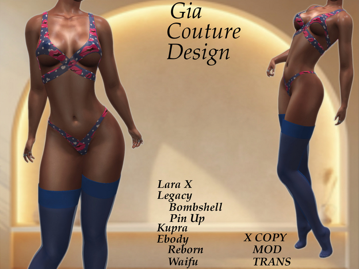 "GCD" Destiny Lingerie Set Lapis