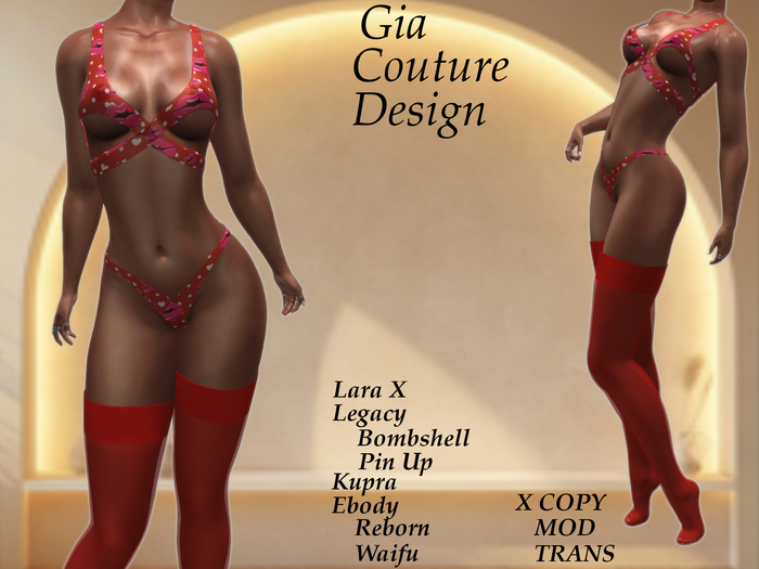 "GCD" Destiny Lingerie Set Red