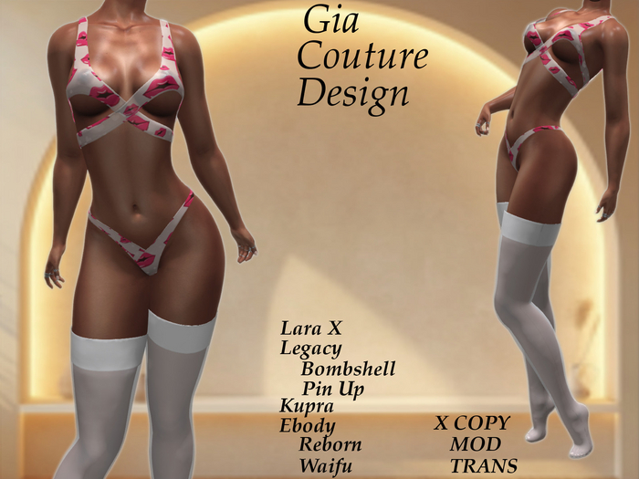 "GCD" Destiny Lingerie Set White