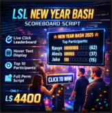 LSL New Year Bash Scoreboard Script – Click Tracking Leaderboard with Live Hover Display (Full Perm)