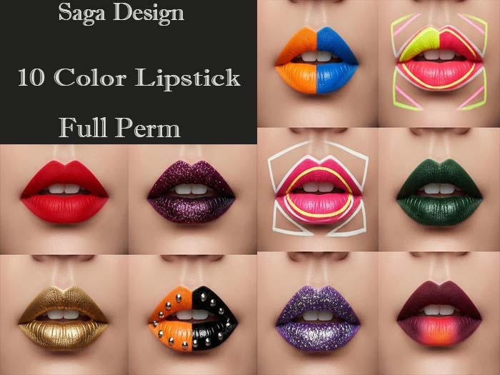 ''SaGa Design'' Full Perm 10 Color Lipstick