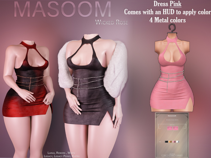 [[ Masoom ]] Wicked Rose Dress - Pink