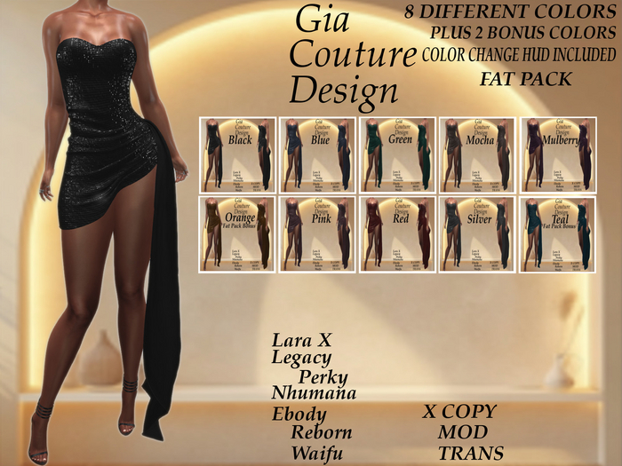 "GCD" Janey Shimmering Cocktail Dress FAT PACK