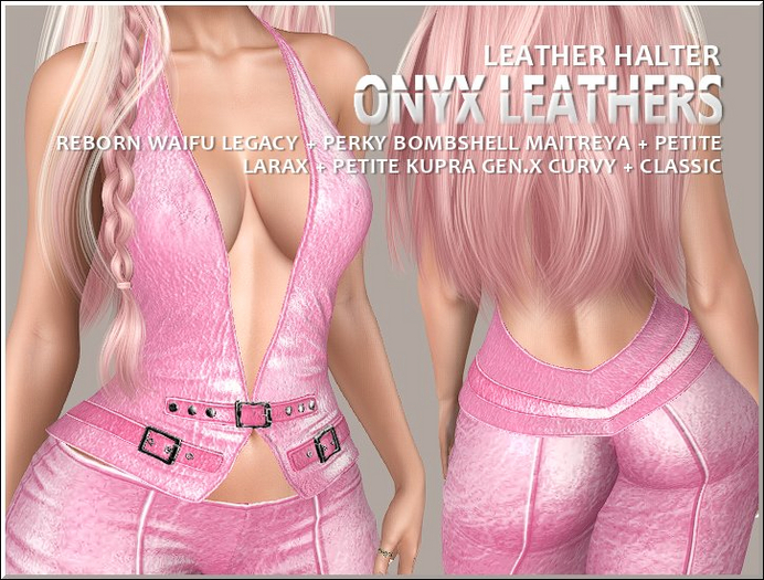 Leather Halter - Pink