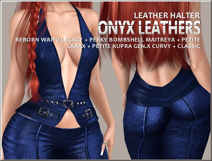 Leather Halter - Blue