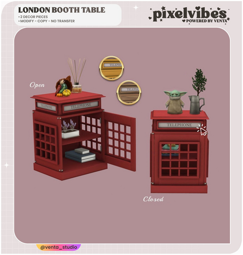 Pixel Vibes - London Phone Booth Table