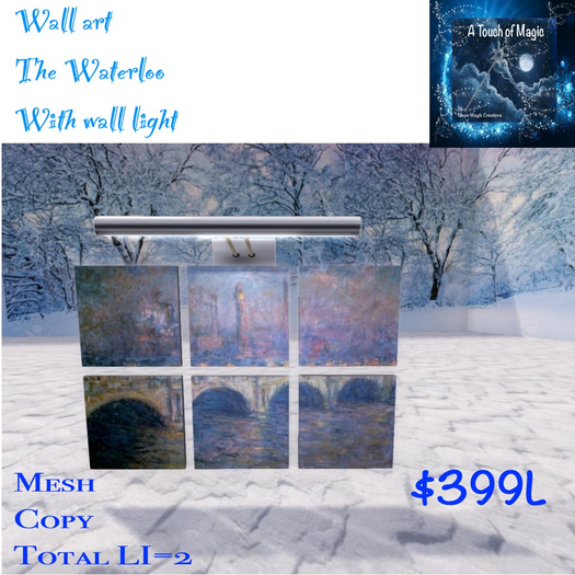 The waterloo wall art canvas with wall light-Box