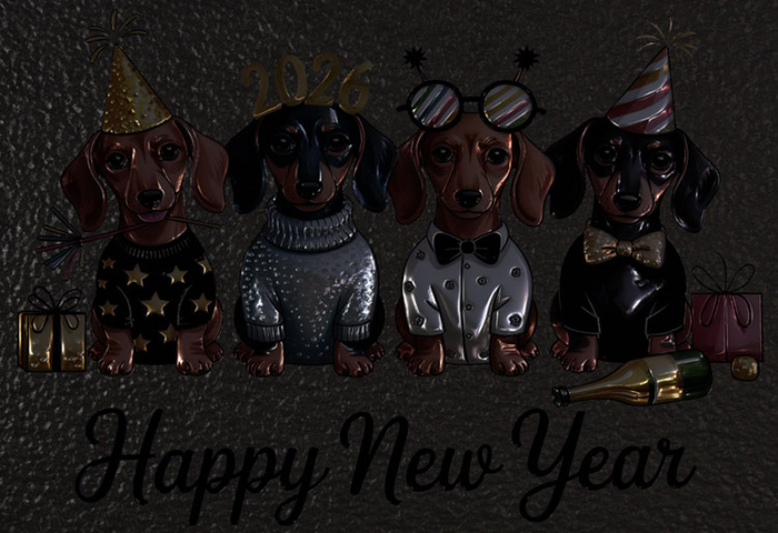PBR Material Dogs New Year 2026