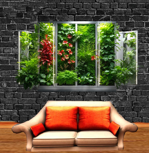 Wall Deco Sticker Mural Vegetation Frame 9.1