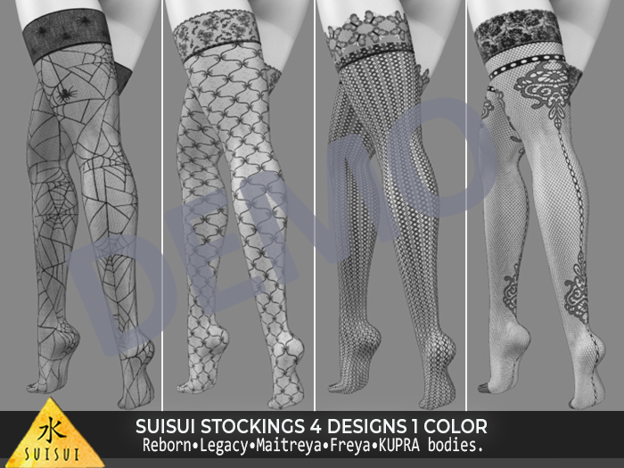 SUISUI STOCKINGS 4 DESIGNS 1 COLOR- DEMO