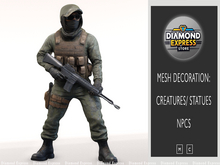 {DE} Military Mercenary Bandit- 3D static mesh decoration