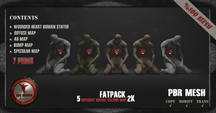 (Efe Design) Wounded Heart Human Statue Fatpack Full perm
