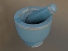 Mortar And Pestle, Ceramic Glazed