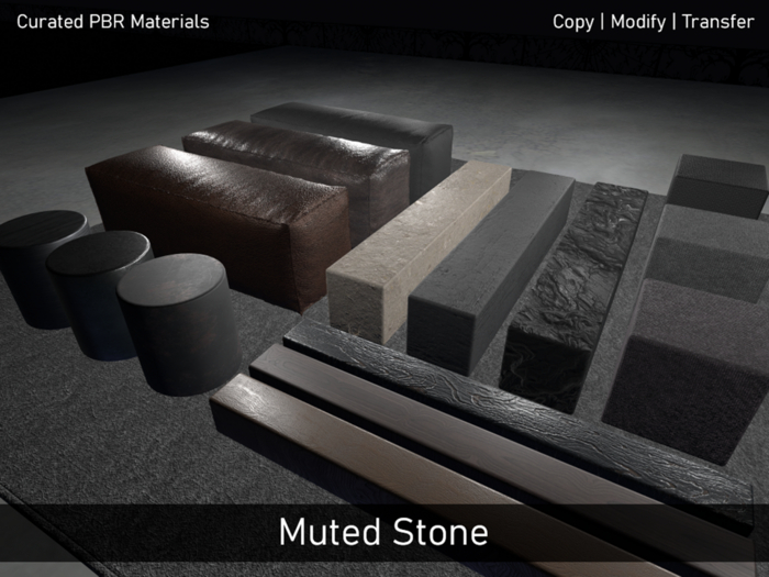 Curated PBR Materials - Muted Stone (16 Materials)