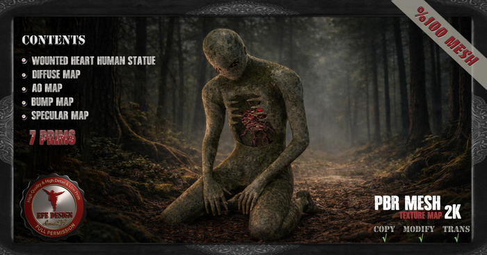 (Efe Design) Wounded Heart Human Statue Full perm