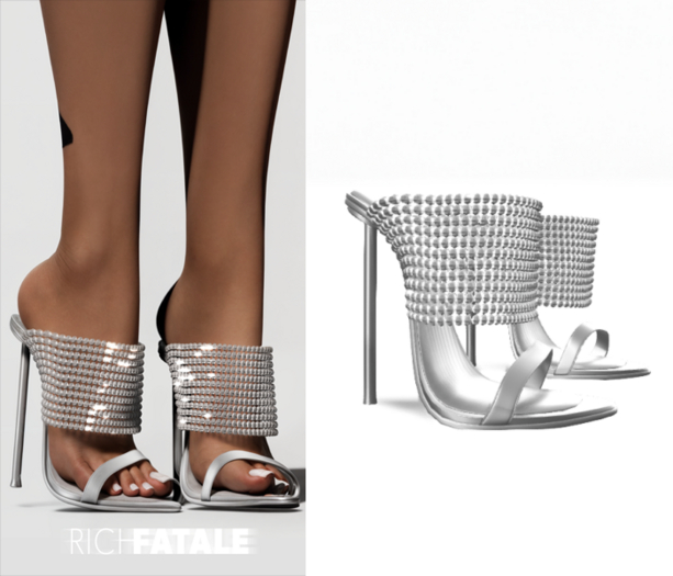 $RICH FATALE - CATALINA HEEL - SILVER